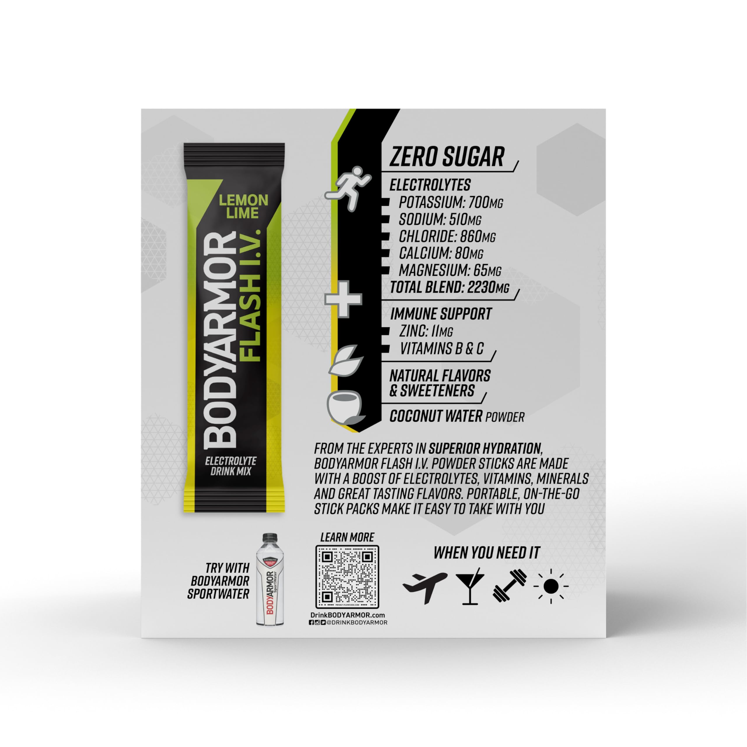 BODYARMOR sobre guardado en mochila ideal para actividades al aire libre