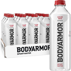 BODYARMOR SportWater front packaging showing clear 1L bottle and label benefit