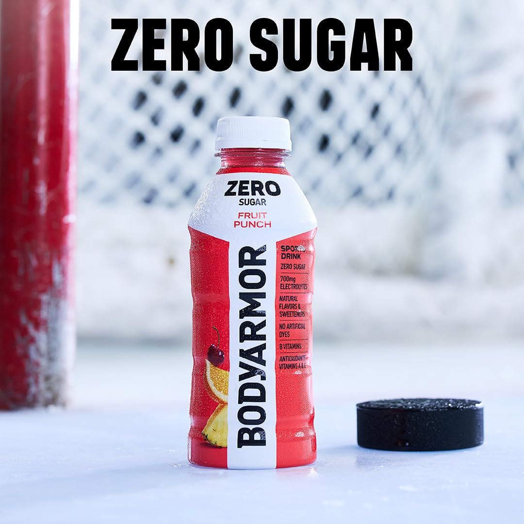 BODYARMOR comparación de tamaño junto a una mano para escala