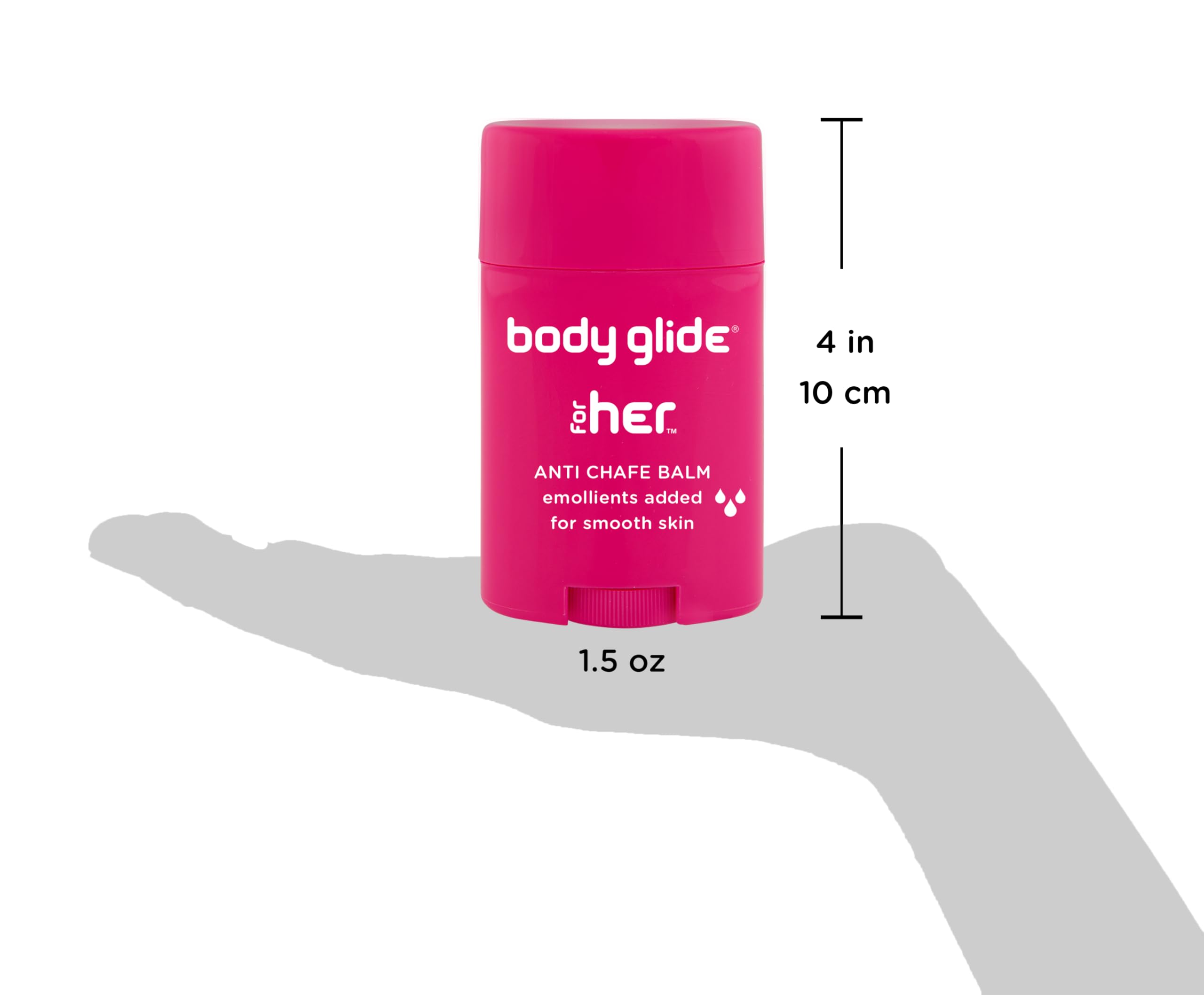 BodyGlide For Her applied to inner thigh reducing friction and chafing