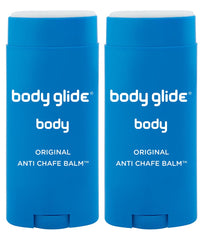 BodyGlide envase frontal mostrando stick protector y beneficio contra rozaduras