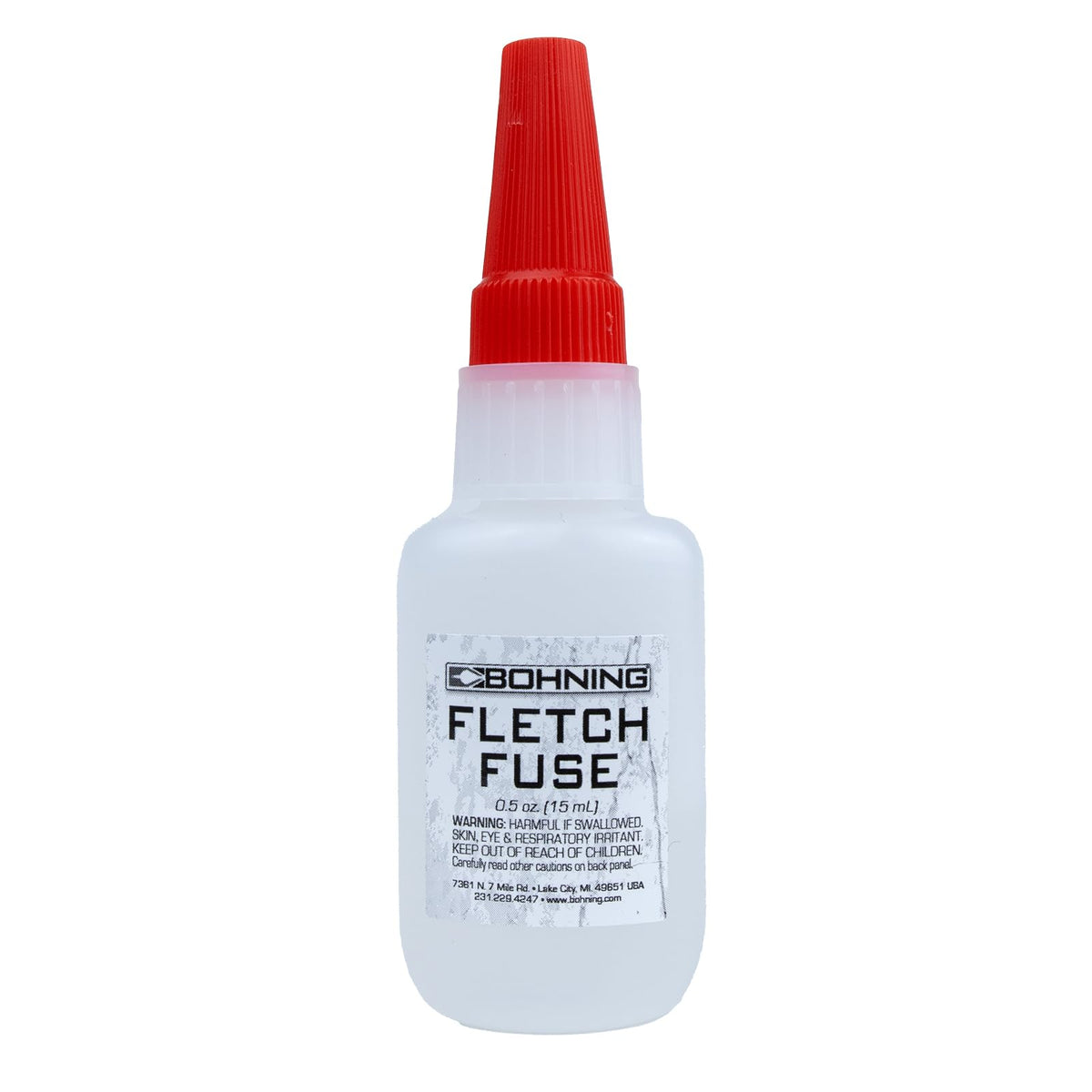 Bohning Fletch Fuse vista frontal del frasco y etiqueta clara beneficios de uso