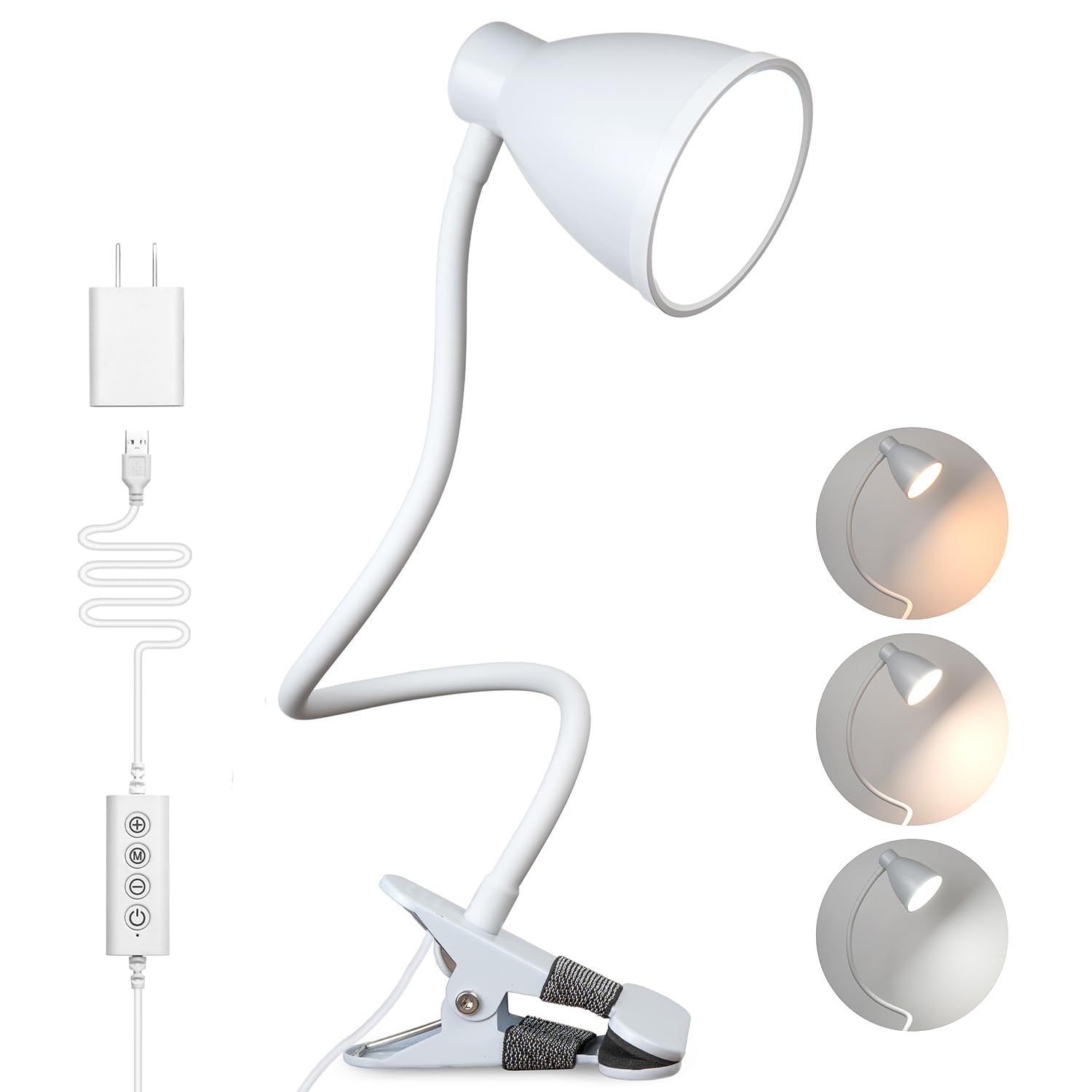 BOHON lámpara clip vista frontal con iluminación uniforme