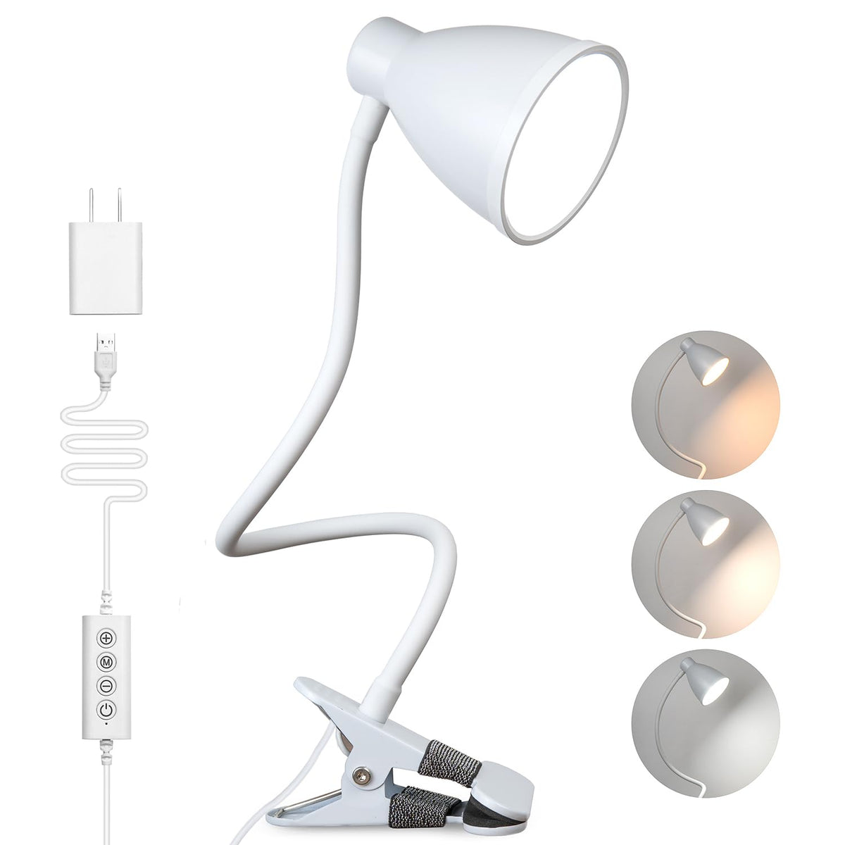 BOHON lámpara clip vista frontal con iluminación uniforme