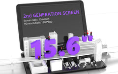 BOIFUN pantalla abierta de 15.6" HD mostrando imagen nítida para visualización cómoda