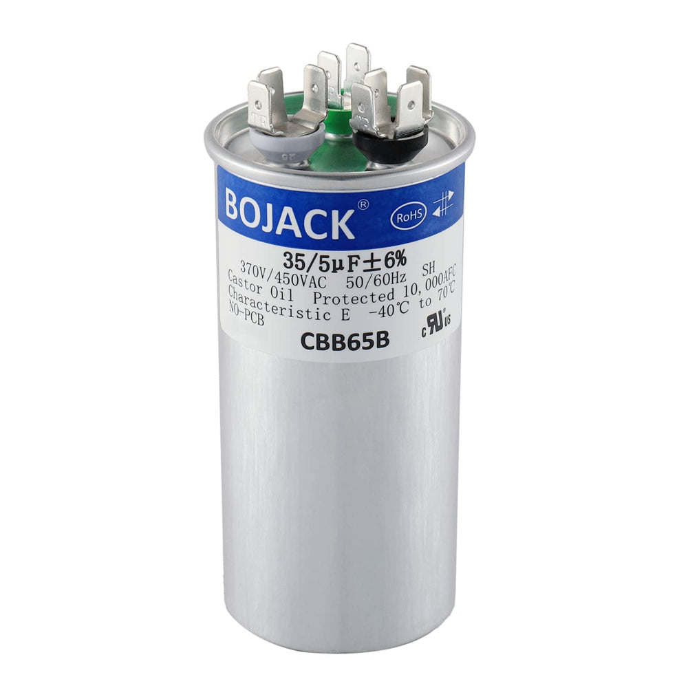 BOJACK condensador CBB65 frente con etiqueta visible y especificaciones claras