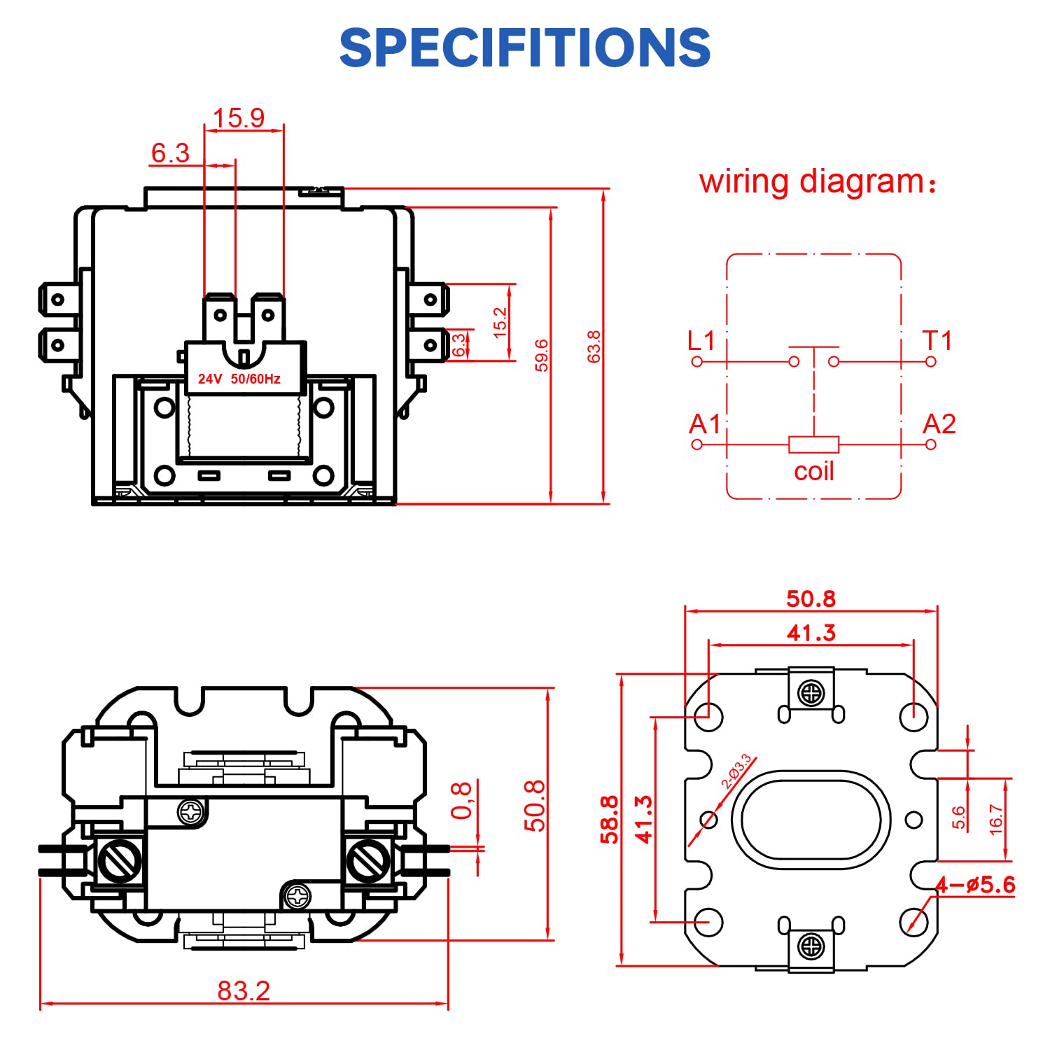 BOJACK contactor instalado en condensador demostrando compatibilidad real