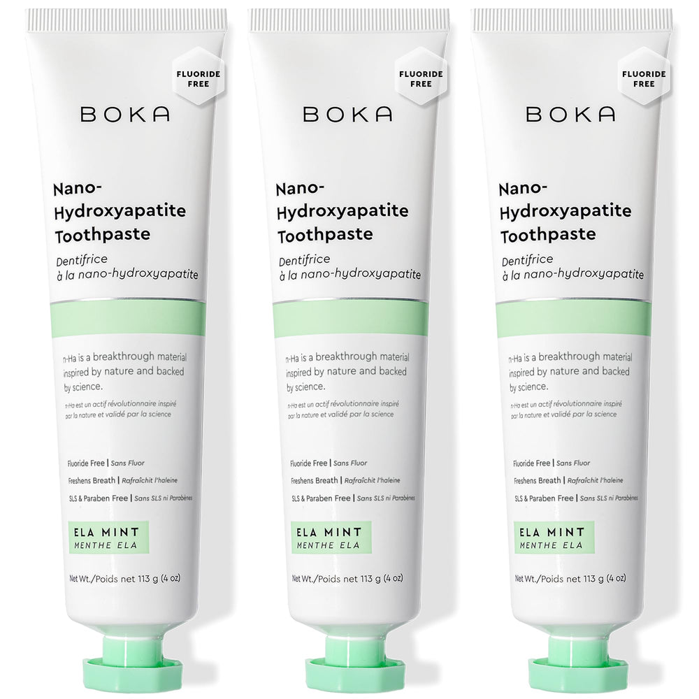 Boka envase frontal mostrando diseño limpio y beneficios de esmalte