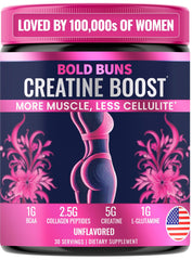 Bold Buns envase frontal mostrando la etiqueta y beneficios