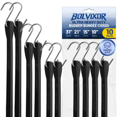 Bolvixor paquete frontal mostrando variedad de longitudes y ganchos resistente