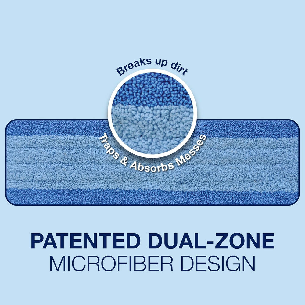 Detalle de fibras Bona microfibra con doble zona que elimina y atrapa suciedad eficazmente