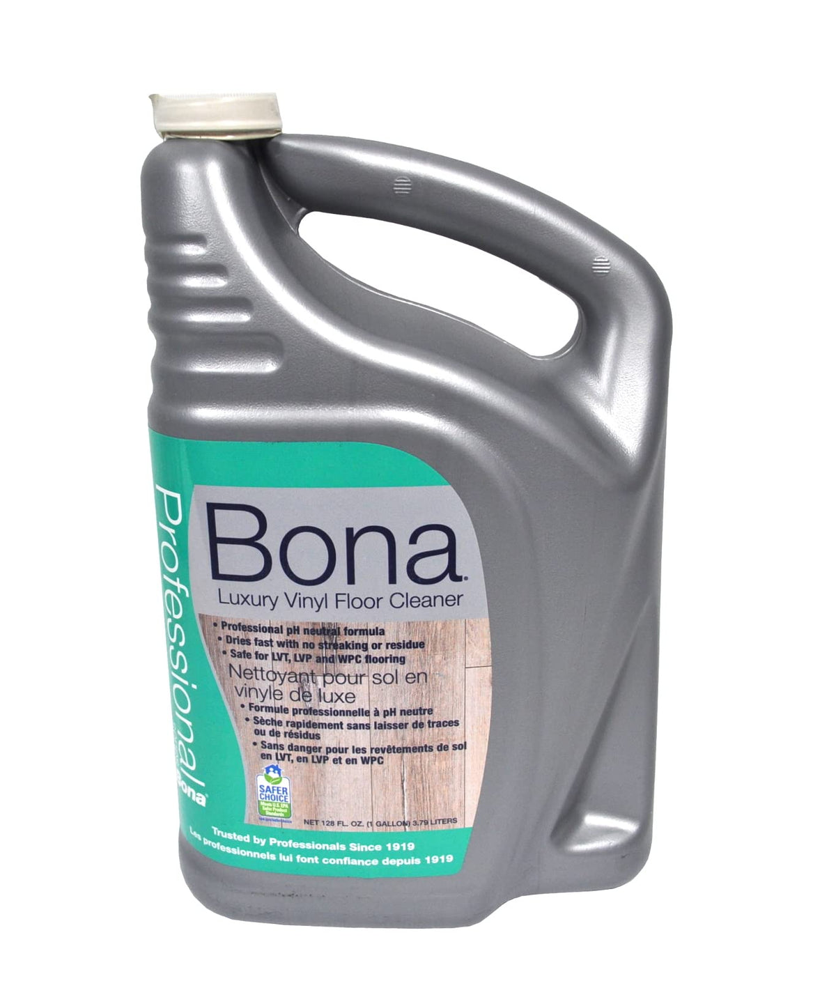 Bona limpiador frente del envase mostrando 1 galón y facilidad de uso