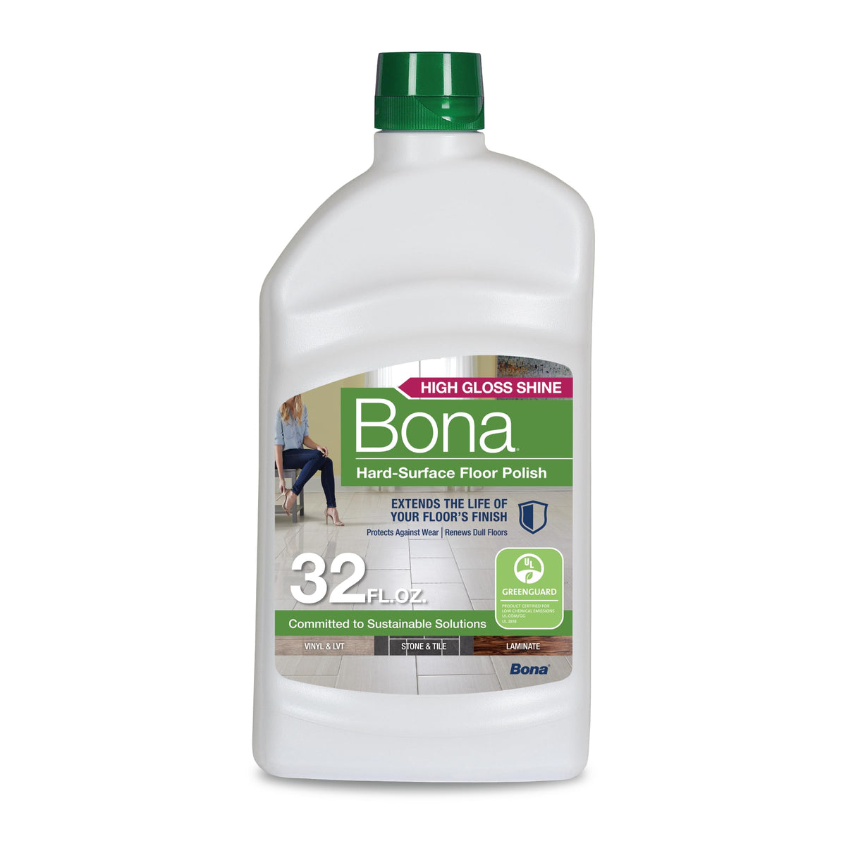 Bona pulidor frontal 32 oz mostrando envase y etiqueta clara para fácil identificación