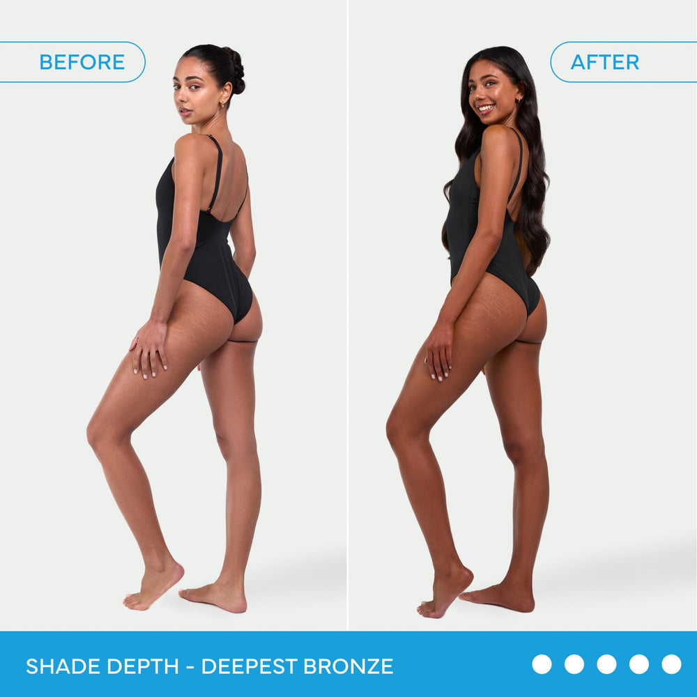 Bondi Sands before and after arm showing deeper bronzed result