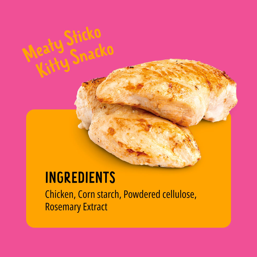 Bonkers Purrpops primer plano de ingredientes liofilizados resaltando proteína natural