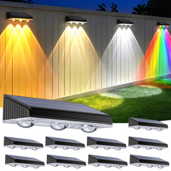 BONLION paquete frontal de 10 luces solares para valla con alto brillo