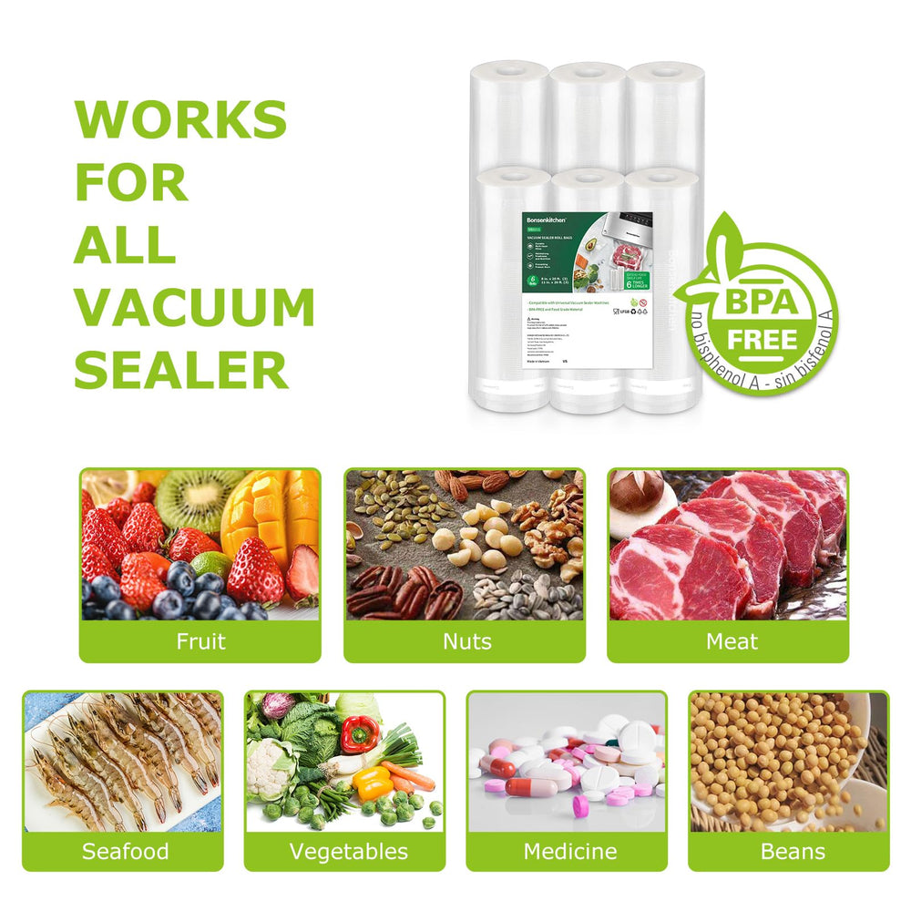 Bonsenkitchen bolsa sellada en baño sous vide, resistencia térmica para cocinar al vacío segura