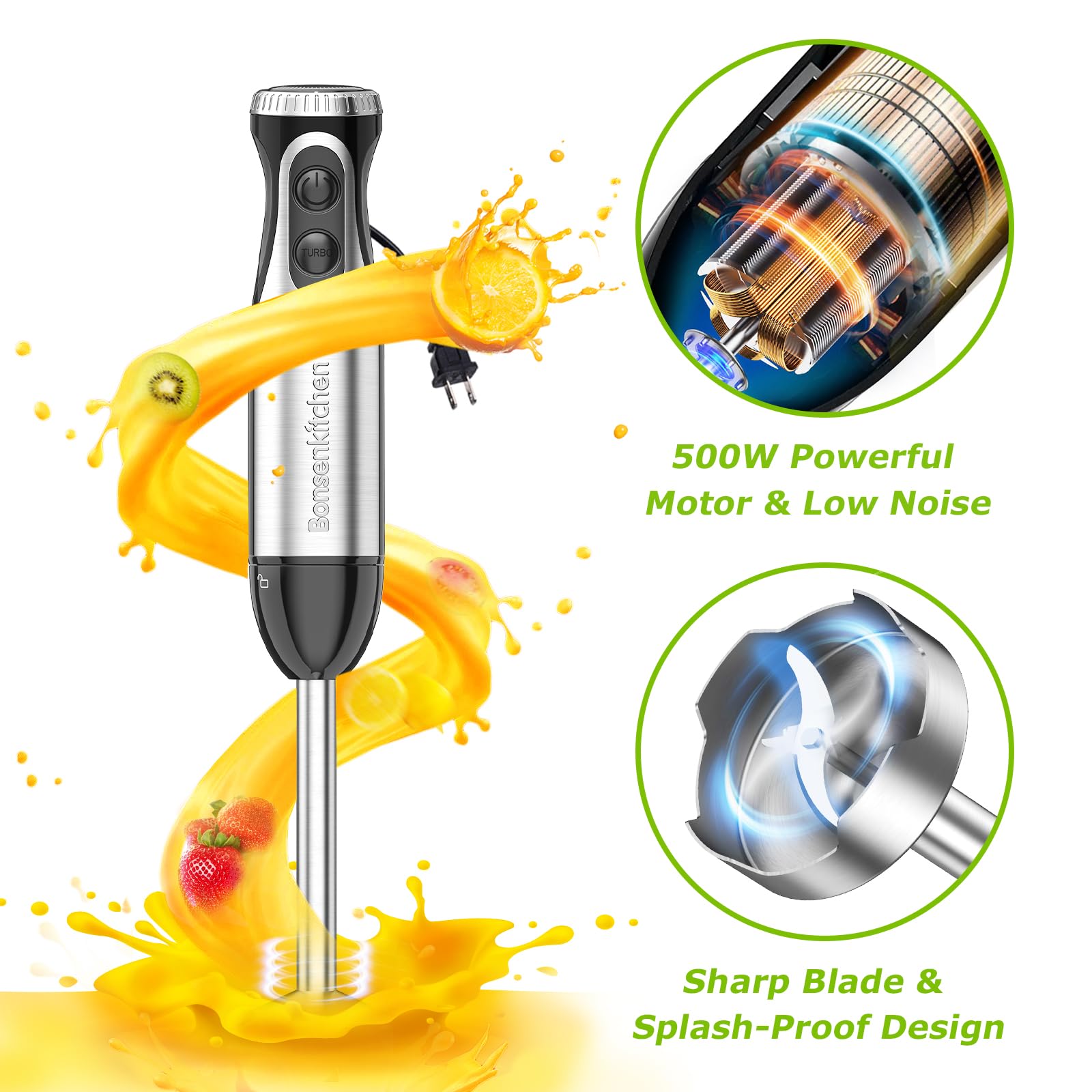 Bonsenkitchen detalle del cuerpo de acero inoxidable para durabilidad y estilo