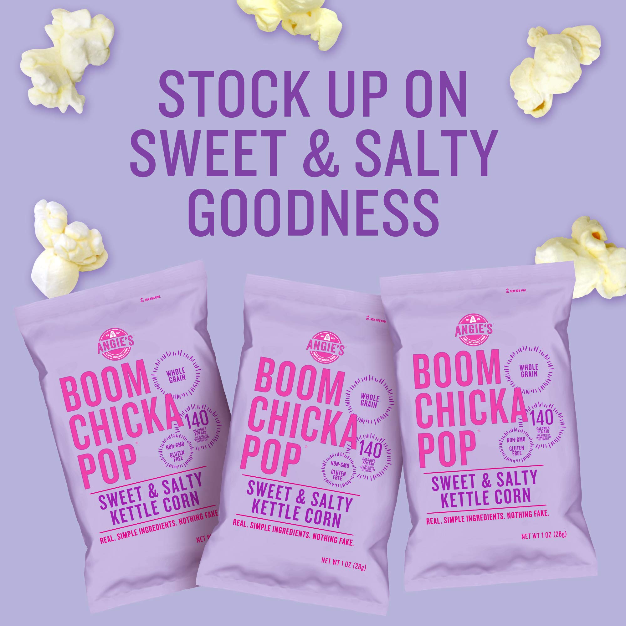 BOOMCHICKAPOP close-up of kettle corn texture highlighting crunchy sweetness