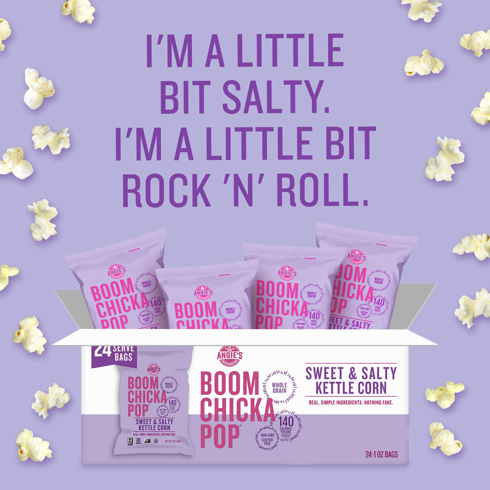 BOOMCHICKAPOP label and nutrition panel showing simple ingredients benefits