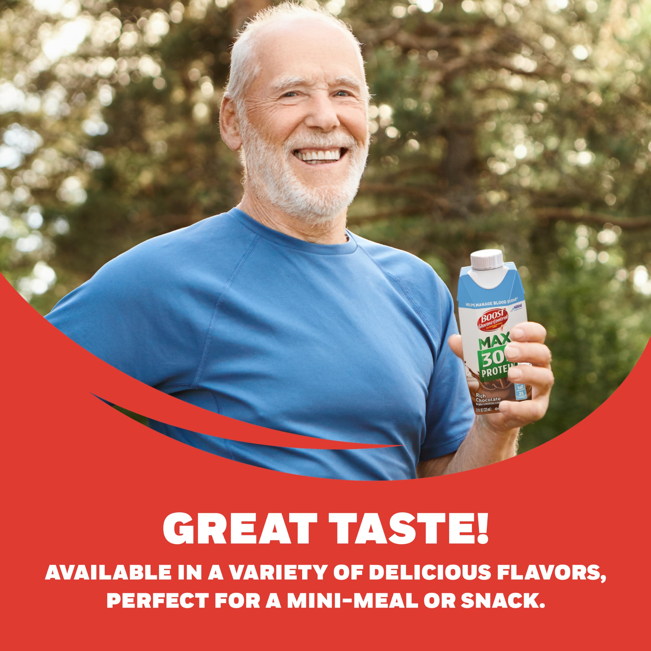 BOOST comparación de tamaño con mano para mostrar volumen de 325 ml