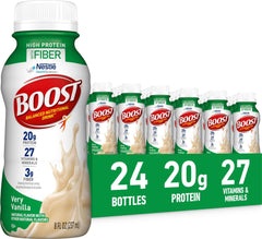 BOOST botella frontal Very Vanilla mostrando la etiqueta y formato listo para beber