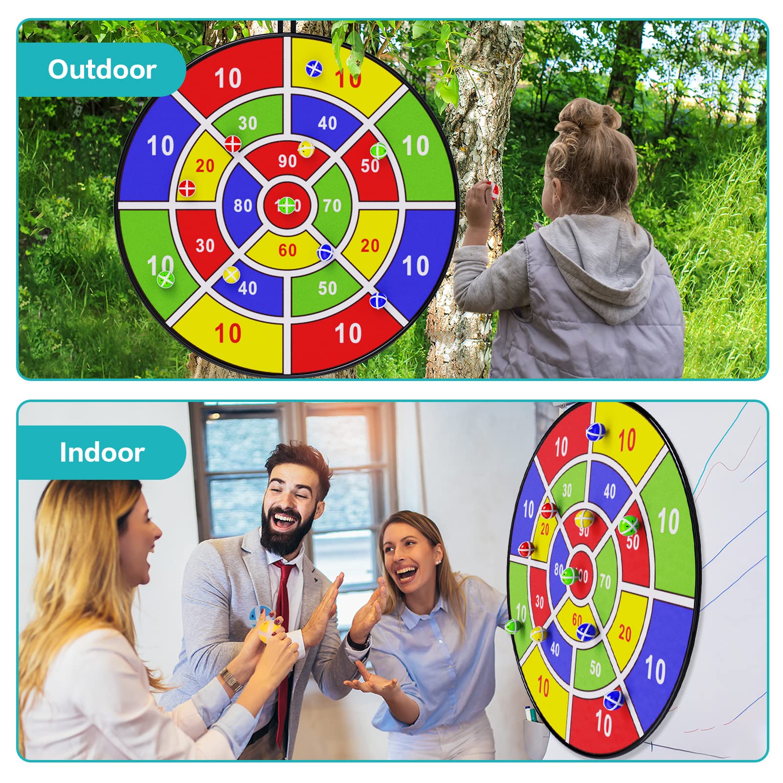 BooTaa conjunto de 12 bolas adhesivas en cuatro colores para juegos
