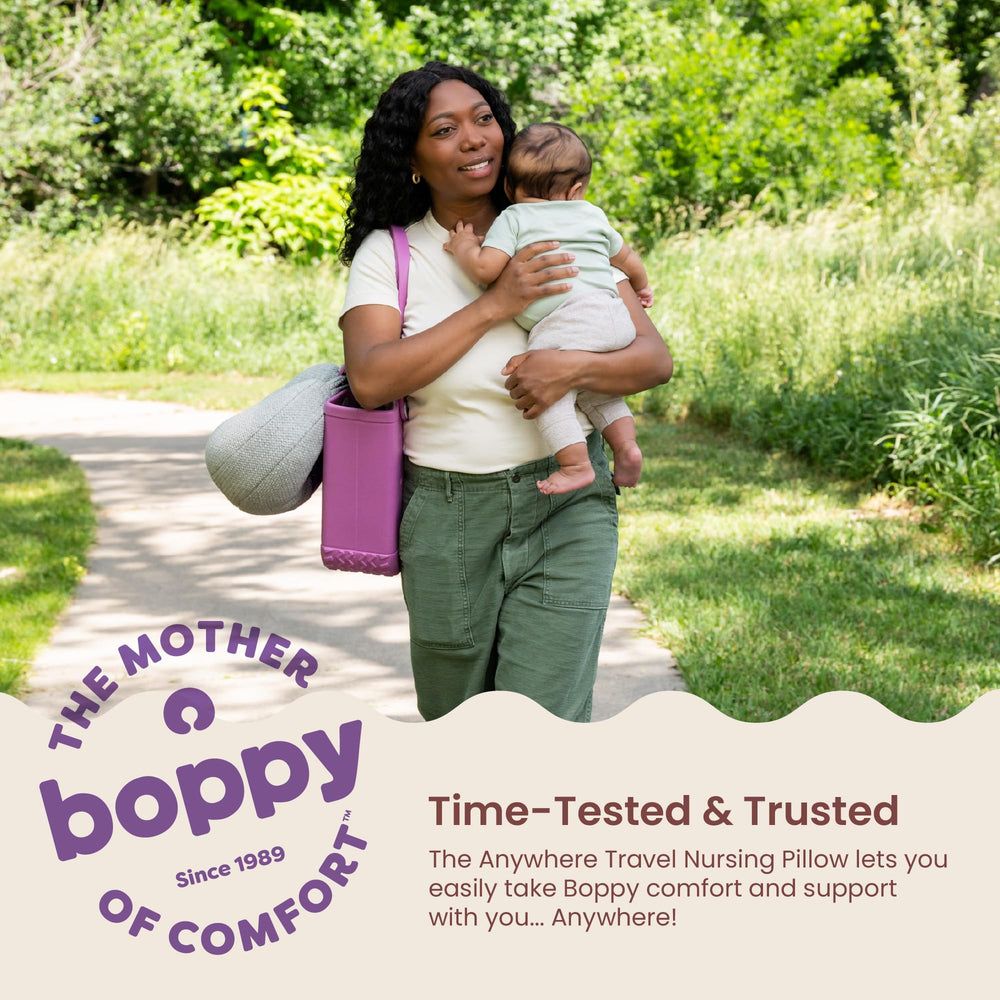 Boppy detalle del cierre snap-and-loop que permite enganchar al bolso