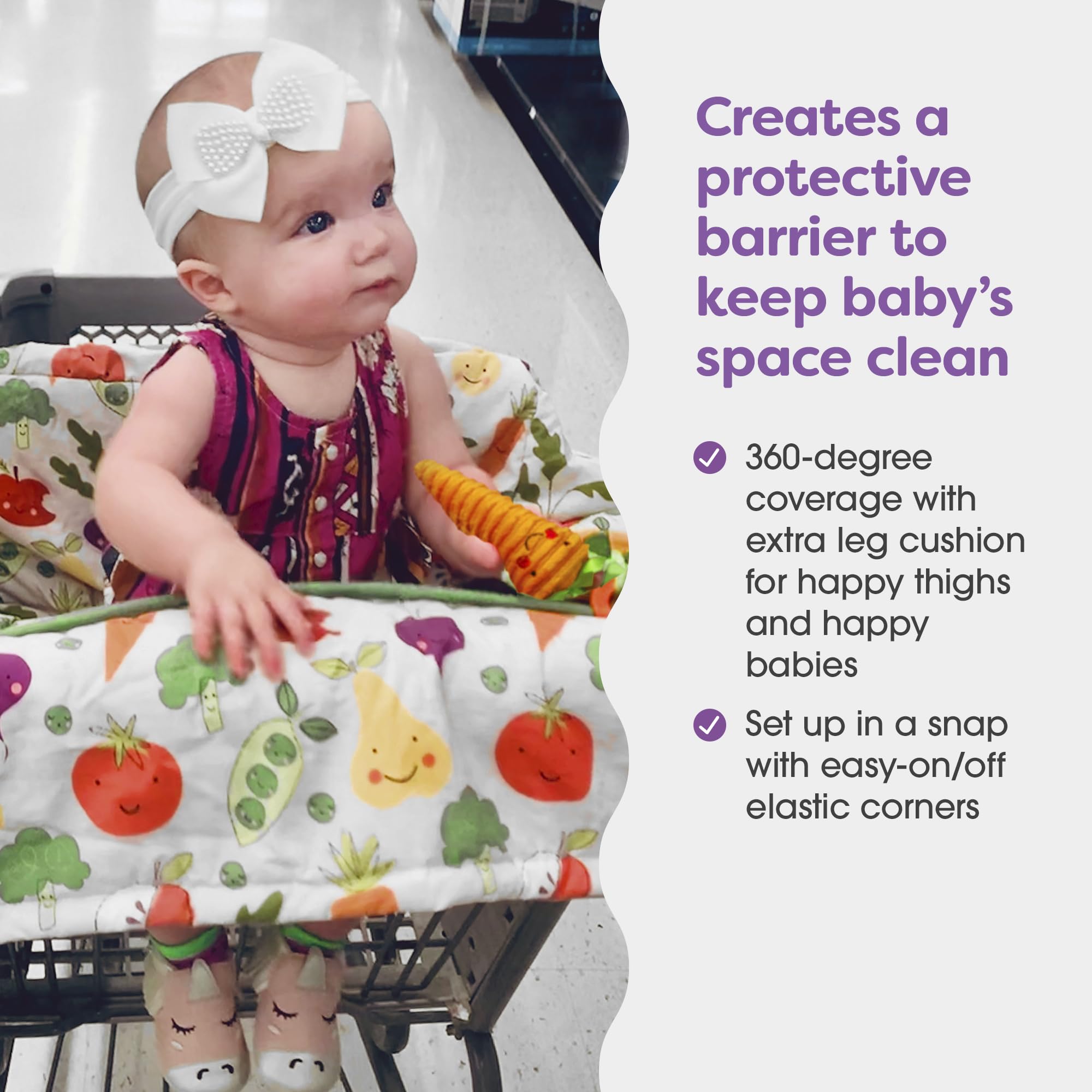 Boppy primer plano de textura acolchada que demuestra confort extra en las piernas