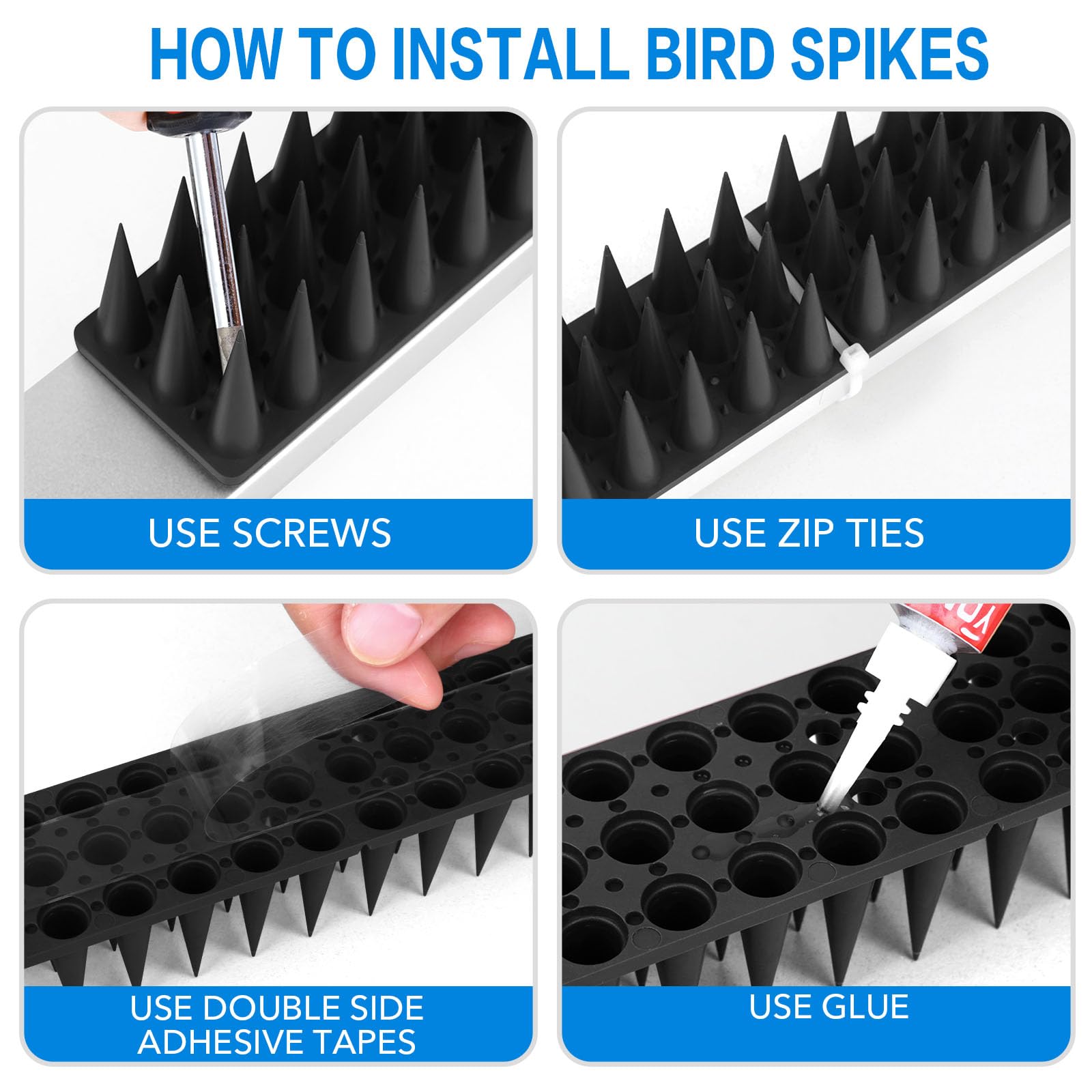 BORHOOD mounted on balcony railing, keeping railing clean and bird-free