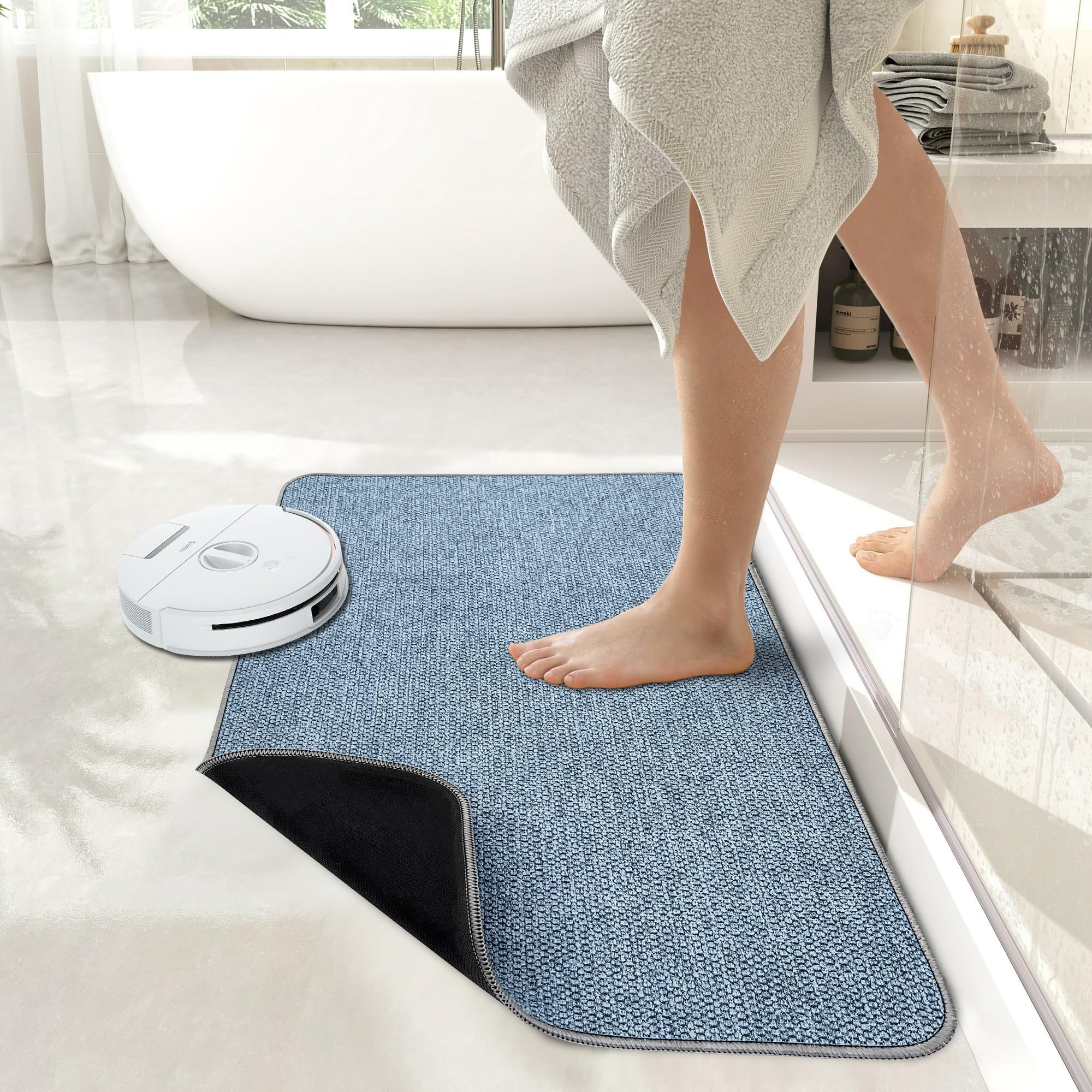 Bosap felpudo integrado en baño como elemento decorativo y funcional