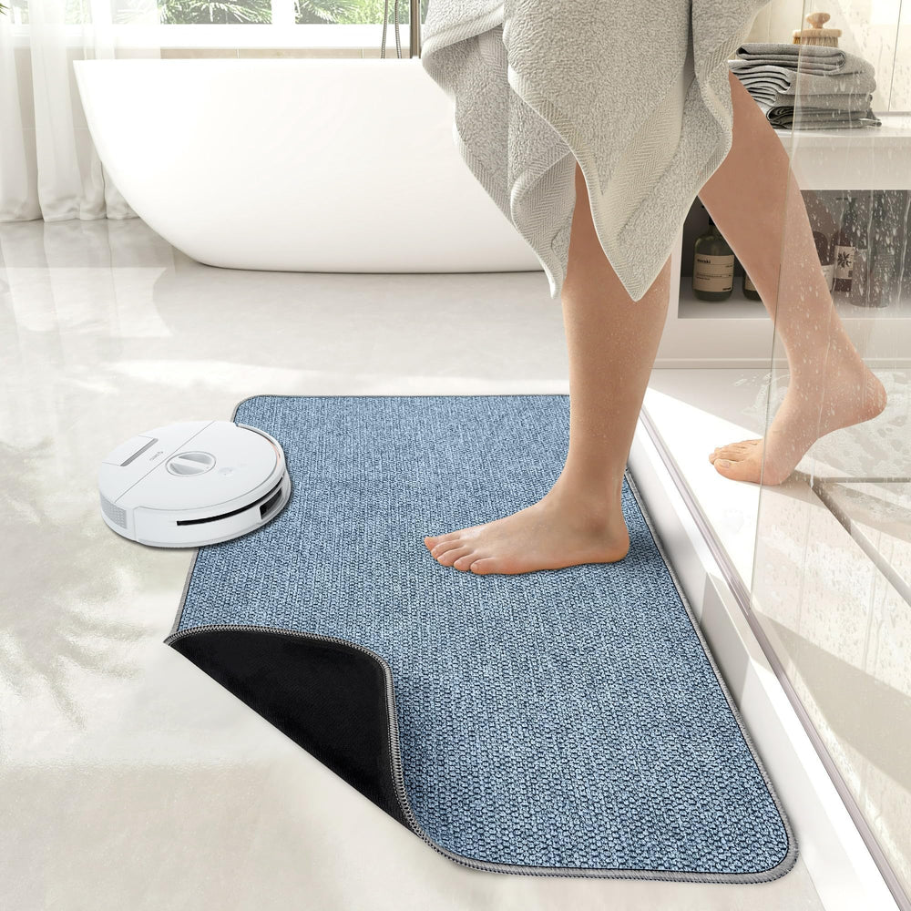 Bosap felpudo integrado en baño como elemento decorativo y funcional