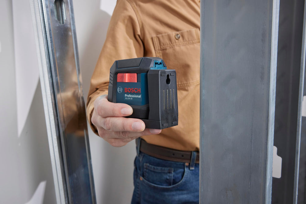 Bosch GLL50-20 caja y accesorios mostrando contenido incluido y organización