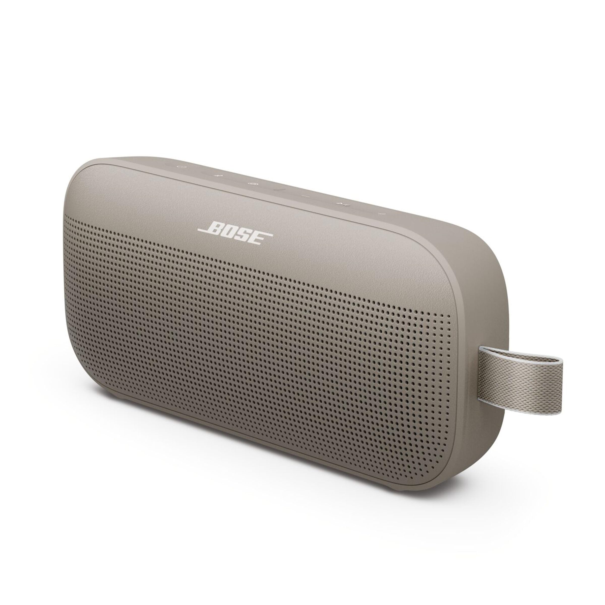 Bose SoundLink Flex vista frontal mostrando diseño y control, ideal para sonido potente