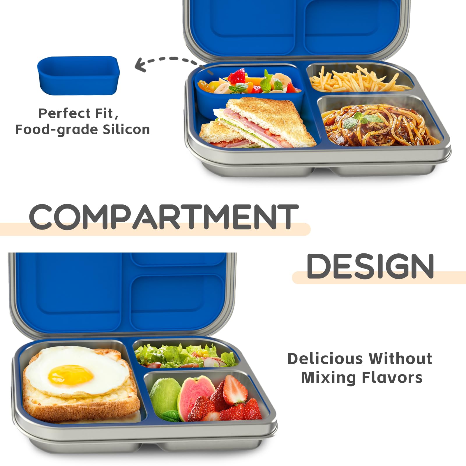 BOSEDSANG vista interior con compartimentos para organizar comidas y porciones