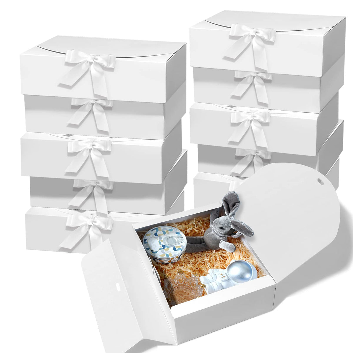 BoShahai caja frontal con tapa blanca, presentación elegante para regalos