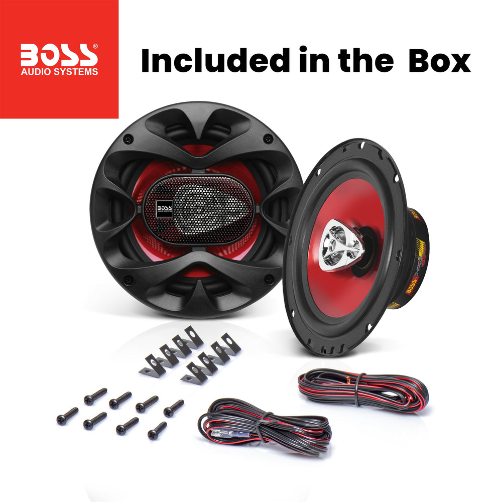 BOSS Audio Systems bocina instalada en puerta de auto demostrando ajuste y mejora de audio