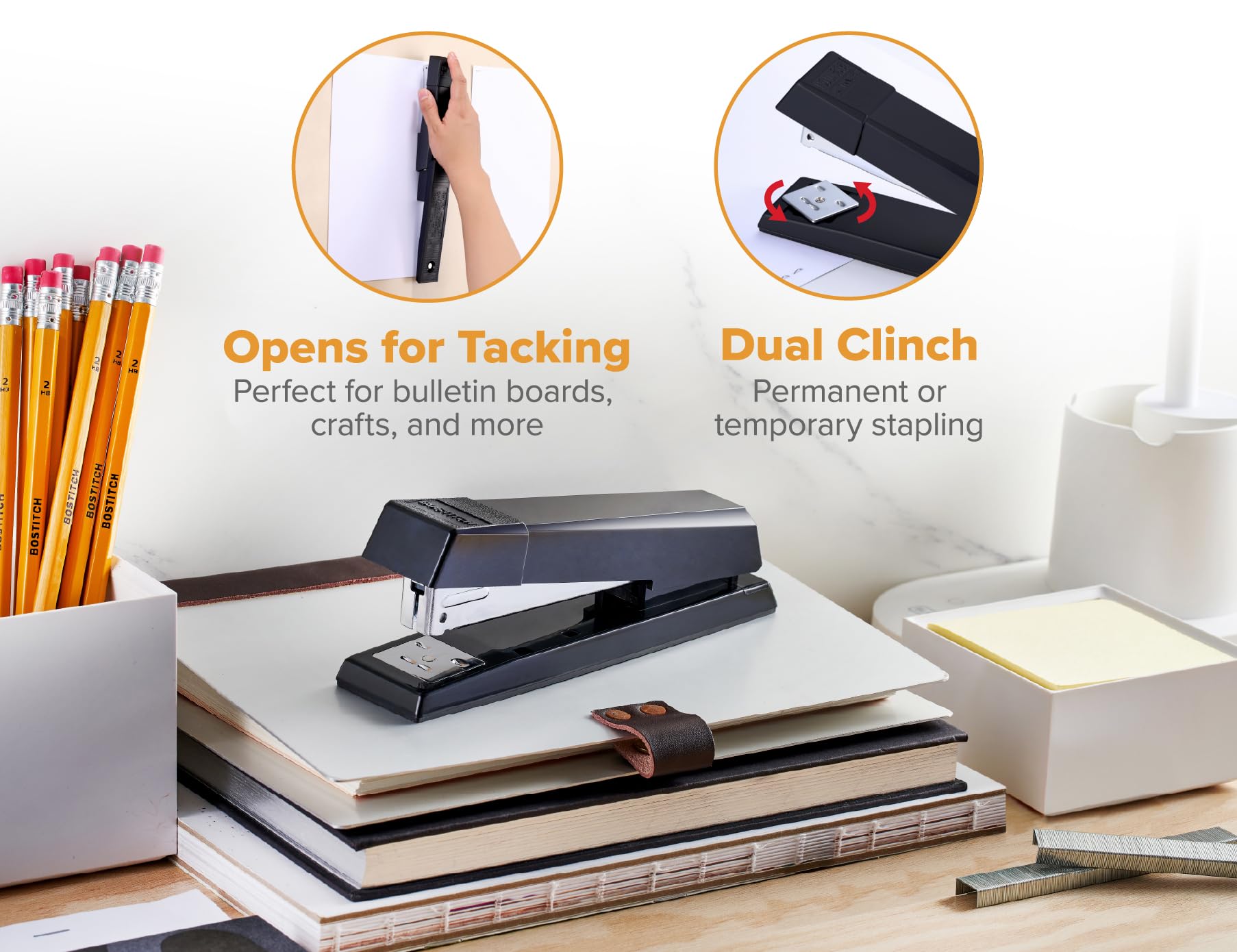 Bostitch grapadora abierta para clavado en corcho, útil en manualidades
