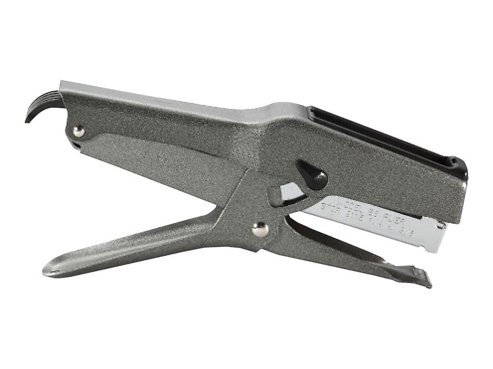 Bostitch acercamiento a la boca y dientes para grapas precisas