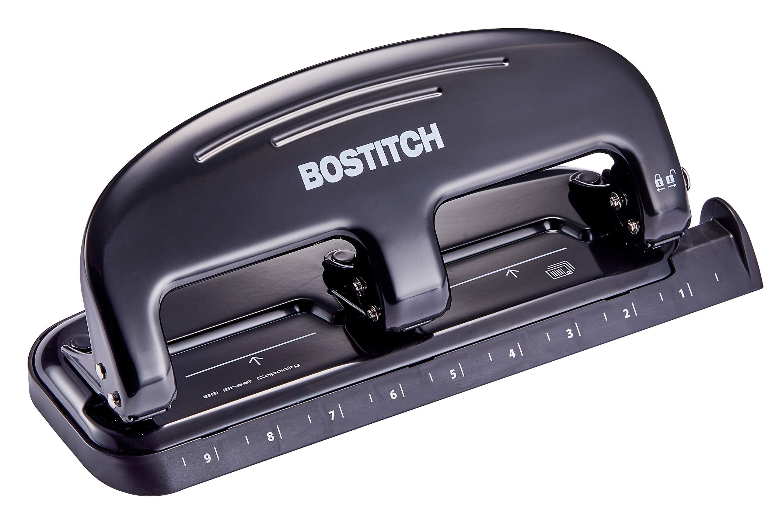 Bostitch HP20 vista frontal mostrando diseño metálico y precisión
