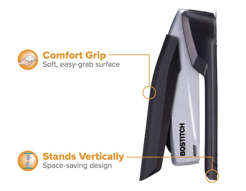 Bostitch INP20 junto a una regla para mostrar escala y tamaño compacto