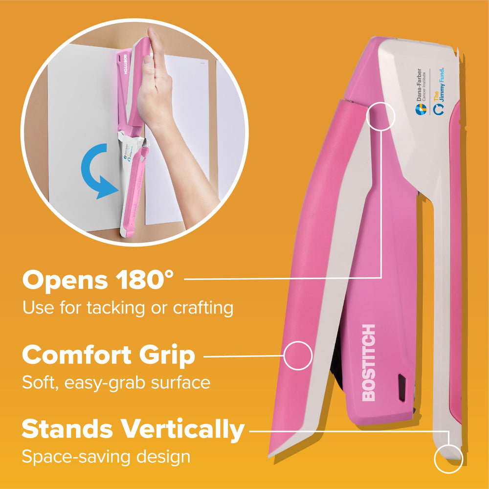 Bostitch Office comparado con manos para mostrar tamaño portátil