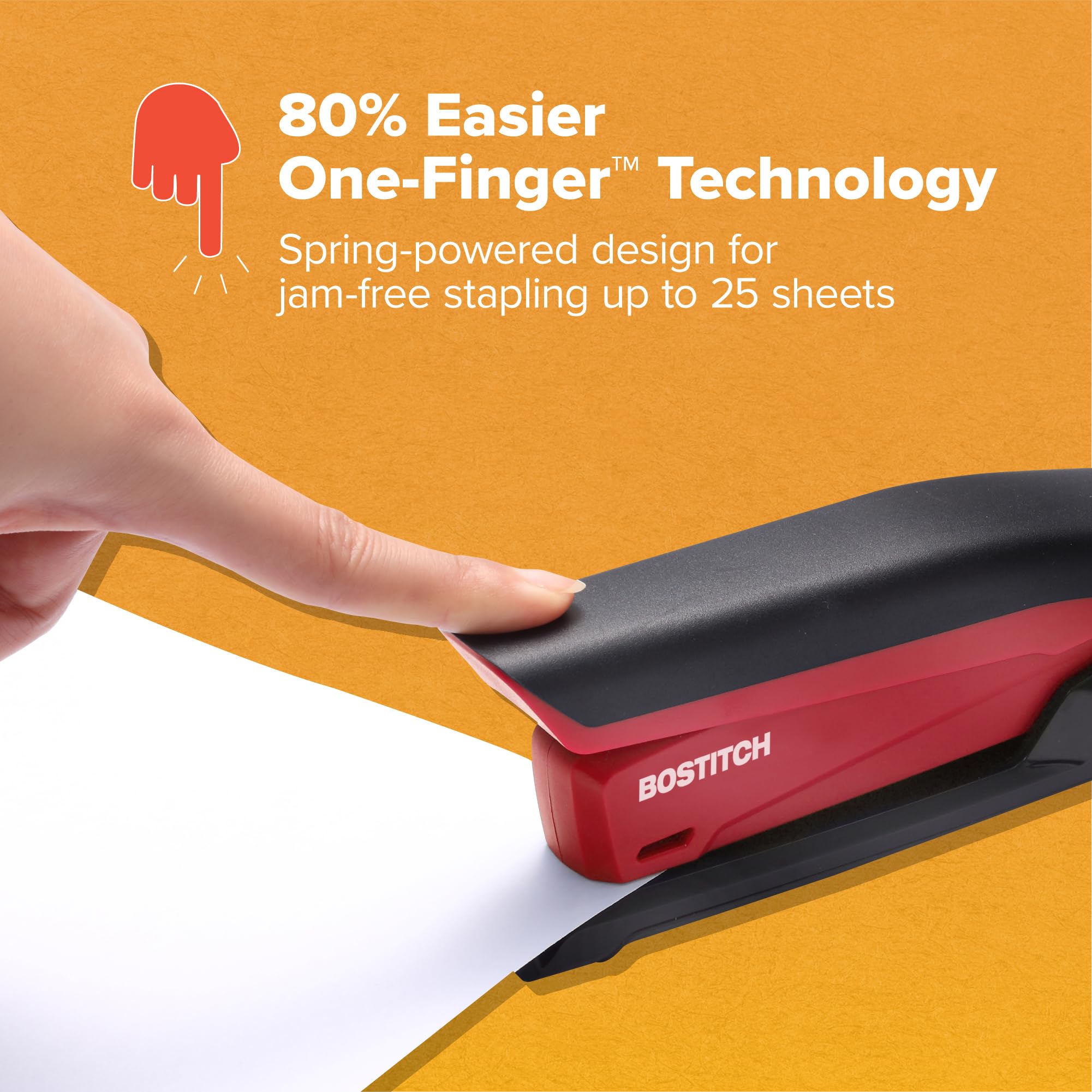 Bostitch Office agarre ergonómico antideslizante para uso cómodo y menos esfuerzo