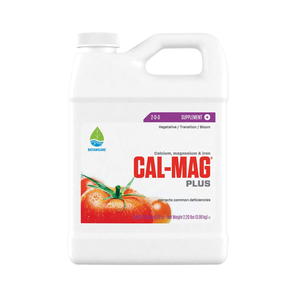 Botanicare Cal‑Mag Plus frente del envase mostrando etiqueta clara y volumen
