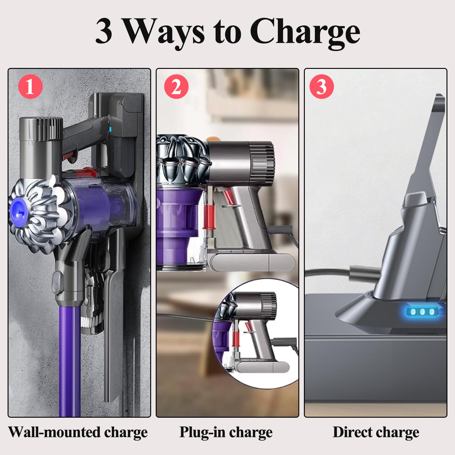 BOTKK batería junto a base mural V8, compatibilidad con docking station
