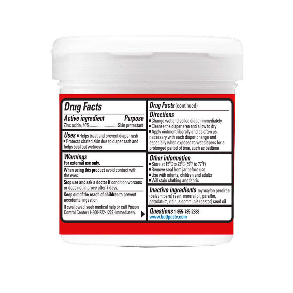 Boudreaux's Butt Paste etiqueta de ingredientes visible, sin parabenos ni talco