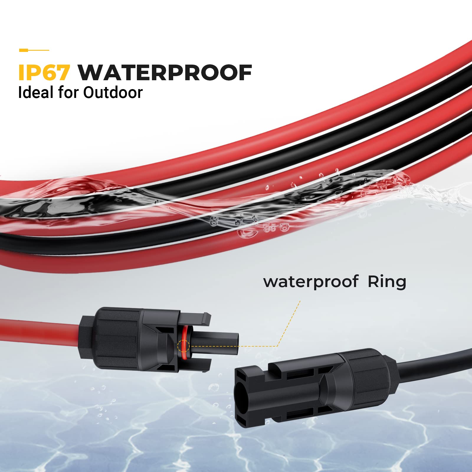 BougeRV female connector showing locking tab for secure, tool-free connections