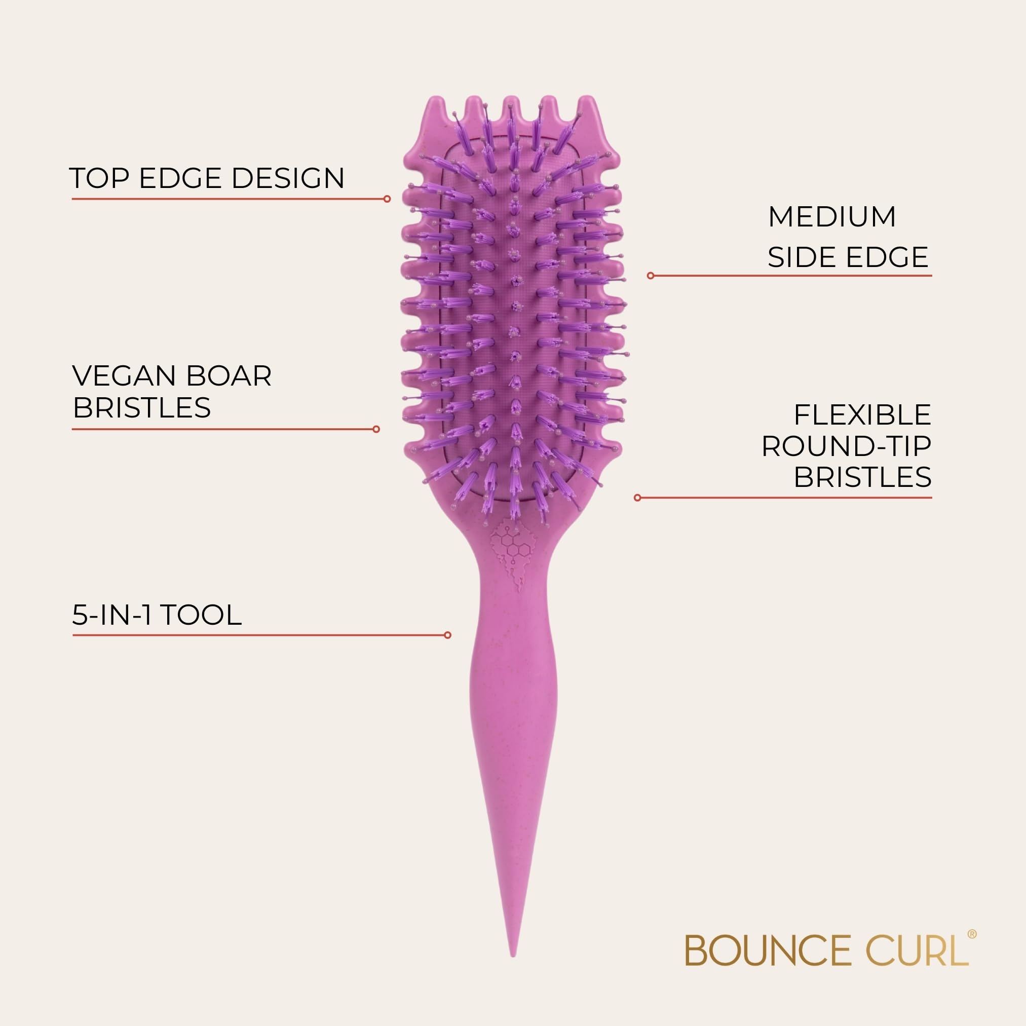 Bounce Curl macro de cerdas veganas que definen y deslizan