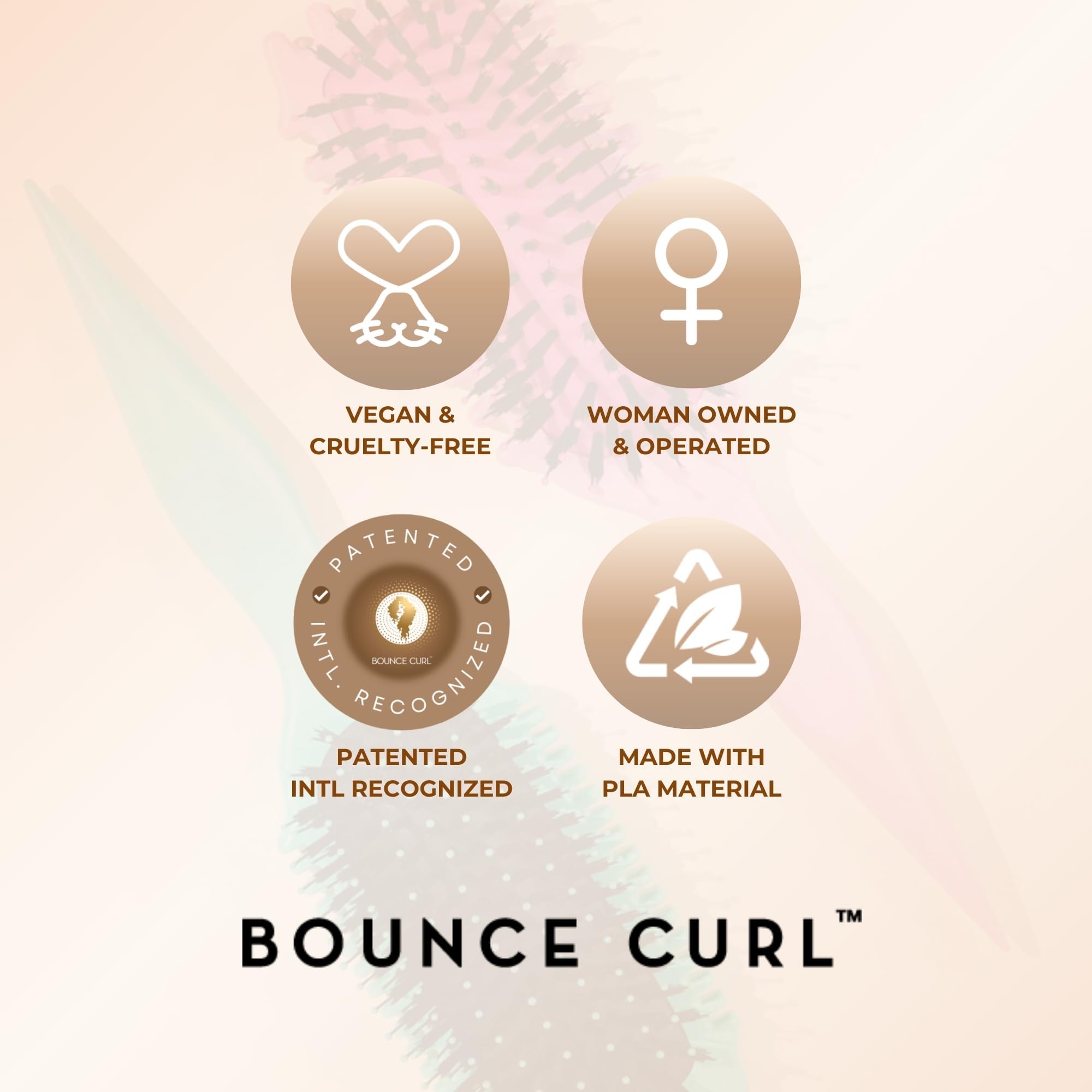 Bounce Curl cepillo en uso separando mechones para peinado