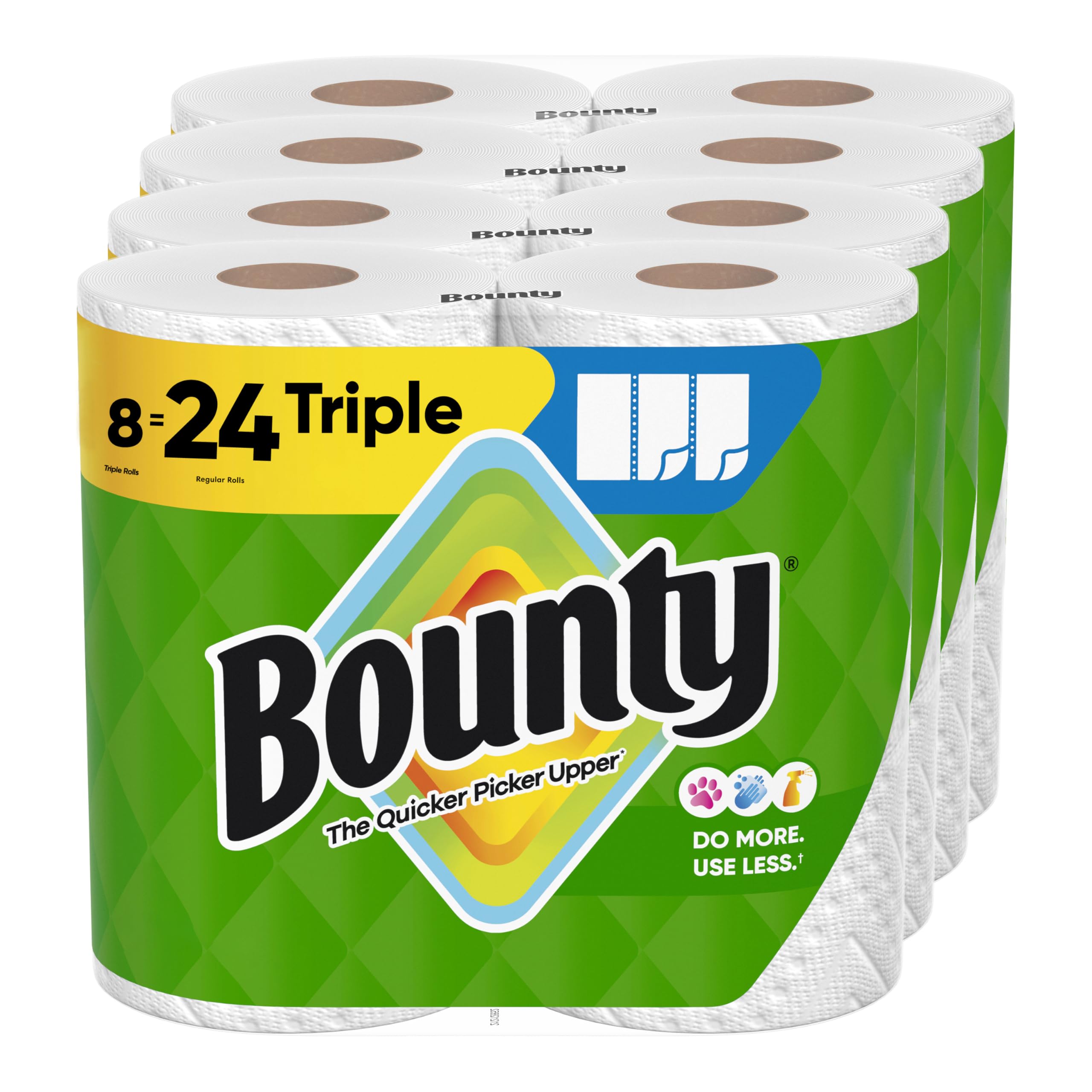 Bounty pack frontal mostrando 8 Triple Rolls y ahorro inmediato